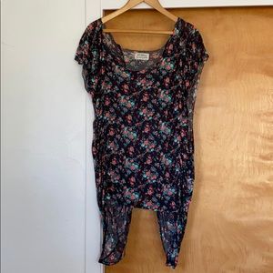 Torn by Ronny Kobo Floral Draping Blouse